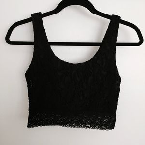 Black Lace Crop Top